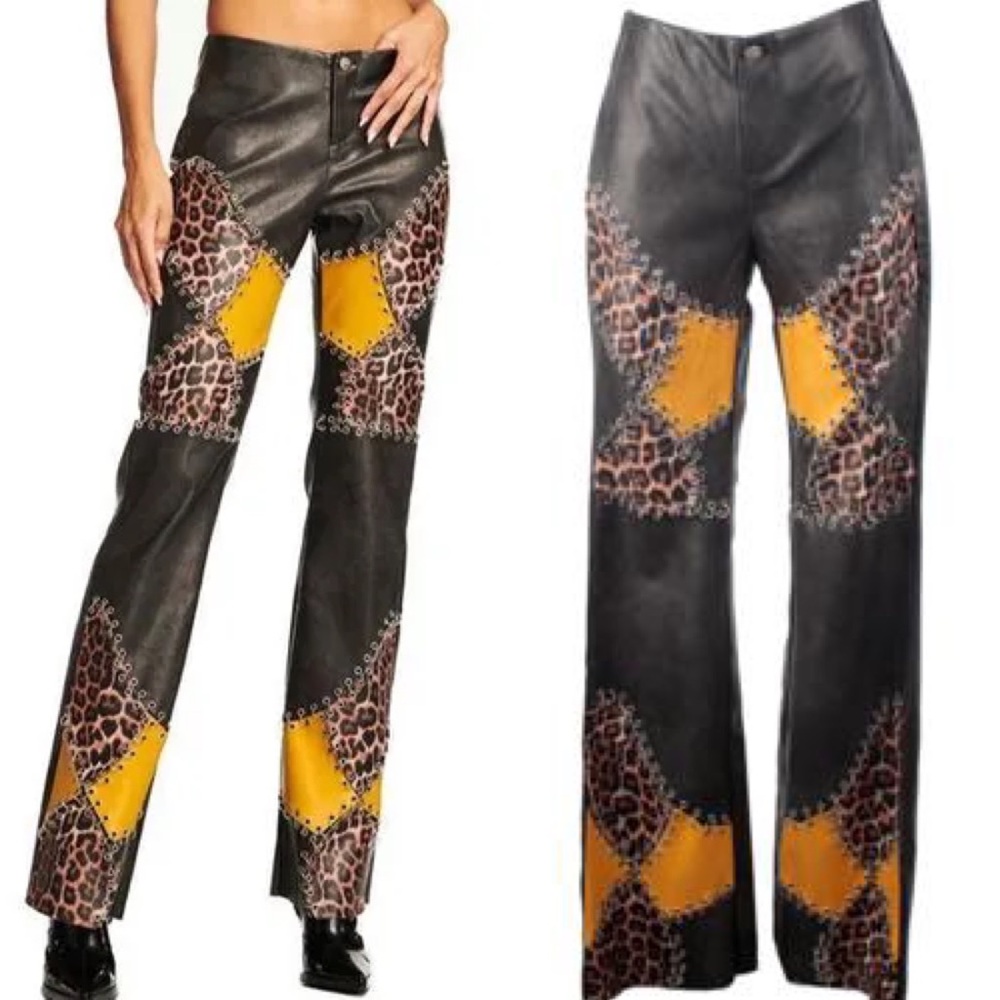 I.AM.GIA Faux Leather patched Amira pants sz M